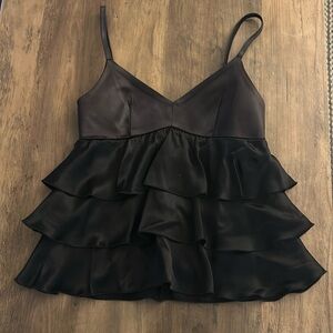 Maria Bianca Nero black silk ruffled tank size s